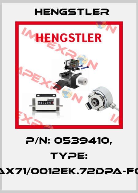 p/n: 0539410, Type: AX71/0012EK.72DPA-F0 Hengstler