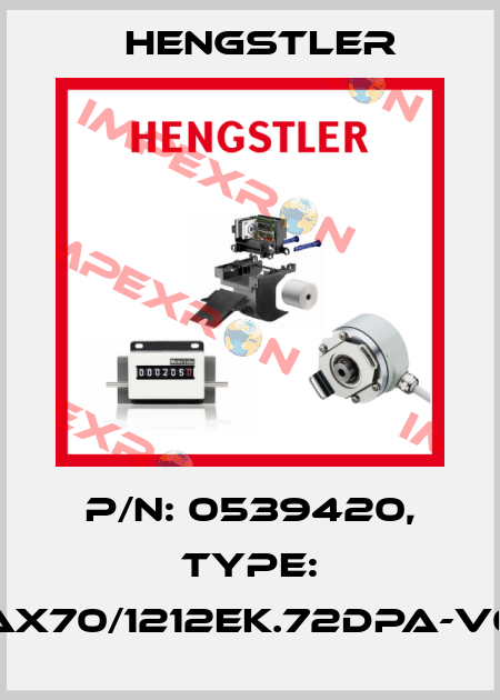 p/n: 0539420, Type: AX70/1212EK.72DPA-V0 Hengstler