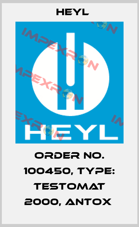 Order No. 100450, Type: Testomat 2000, Antox  Heyl