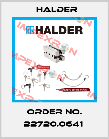 Order No. 22720.0641  Halder