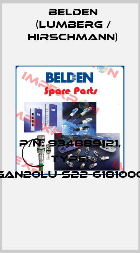 P/N: 934889121, Type: GAN20LU-S22-6181000  Belden (Lumberg / Hirschmann)