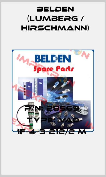 P/N: 28569, Type: VAD 1F-4-3-212/2 M  Belden (Lumberg / Hirschmann)