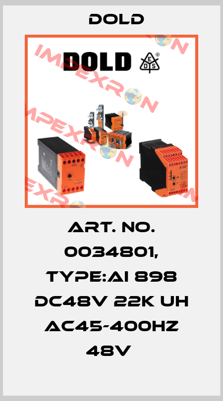 Art. No. 0034801, Type:AI 898 DC48V 22K UH AC45-400HZ 48V  Dold