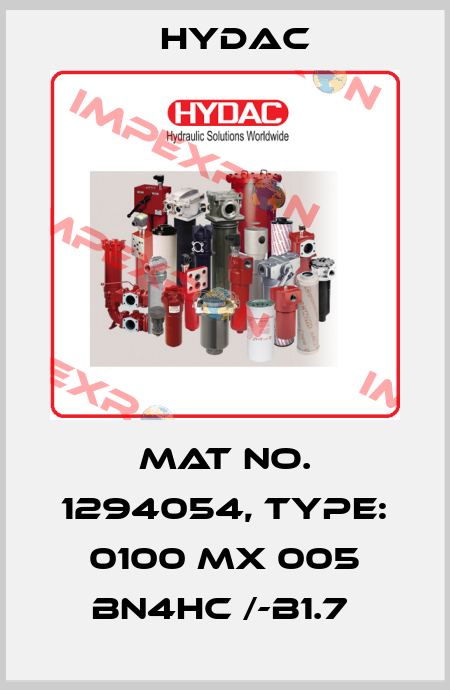 Mat No. 1294054, Type: 0100 MX 005 BN4HC /-B1.7  Hydac