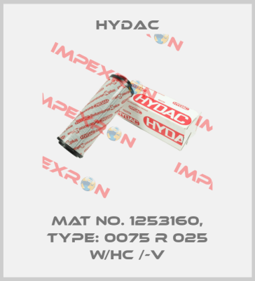 Mat No. 1253160, Type: 0075 R 025 W/HC /-V Hydac