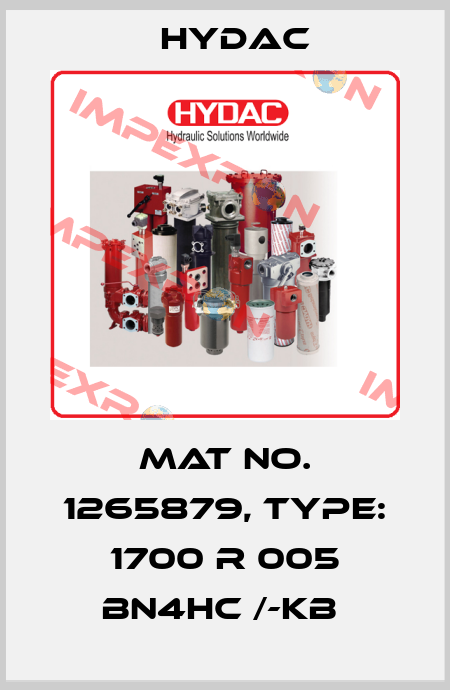 Mat No. 1265879, Type: 1700 R 005 BN4HC /-KB  Hydac