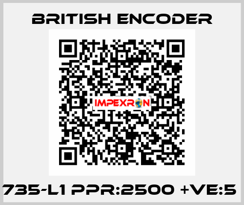735-L1 PPR:2500 +VE:5  British Encoder