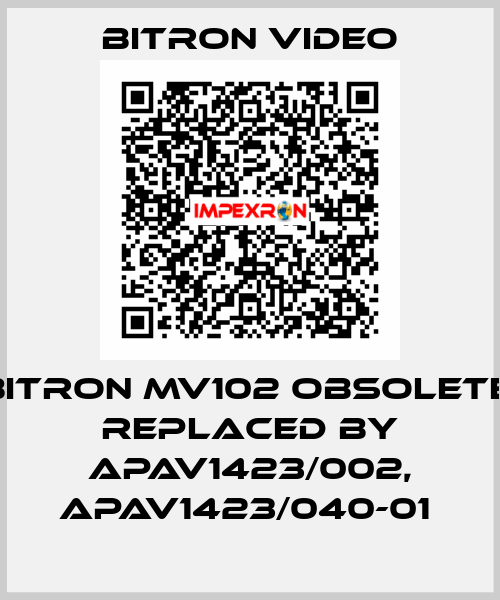  BITRON MV102 obsolete, replaced by APAV1423/002, APAV1423/040-01  Bitron video