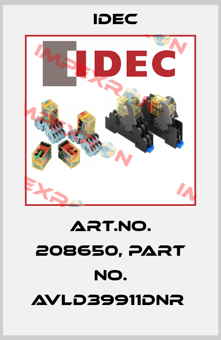 Art.No. 208650, Part No. AVLD39911DNR  Idec