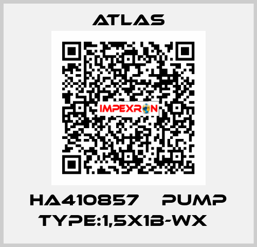 HA410857    PUMP TYPE:1,5X1B-WX   Atlas