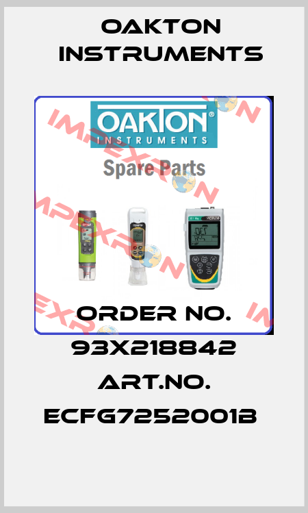 ORDER NO. 93X218842 ART.NO. ECFG7252001B  Oakton Instruments