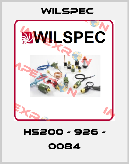 HS200 - 926 - 0084 Wilspec