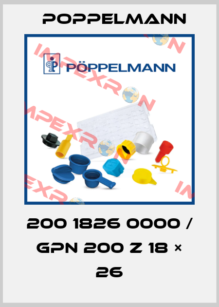 200 1826 0000 / GPN 200 Z 18 × 26 Poppelmann