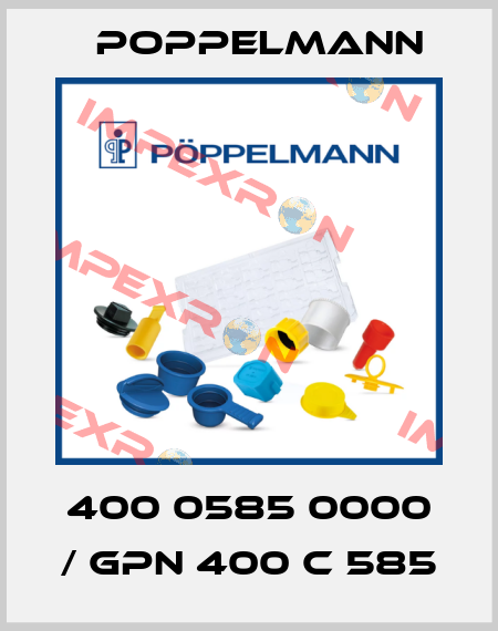 400 0585 0000 / GPN 400 C 585 Poppelmann