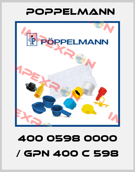 400 0598 0000 / GPN 400 C 598 Poppelmann