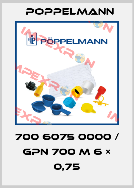 700 6075 0000 / GPN 700 M 6 × 0,75 Poppelmann