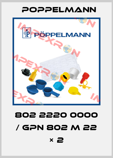 802 2220 0000 / GPN 802 M 22 × 2 Poppelmann