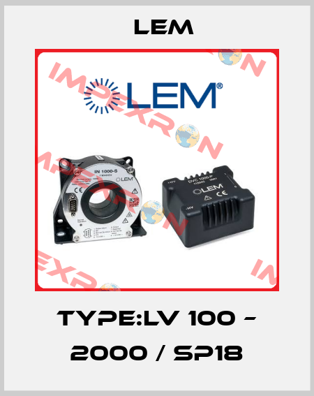 Type:LV 100 – 2000 / SP18 Lem