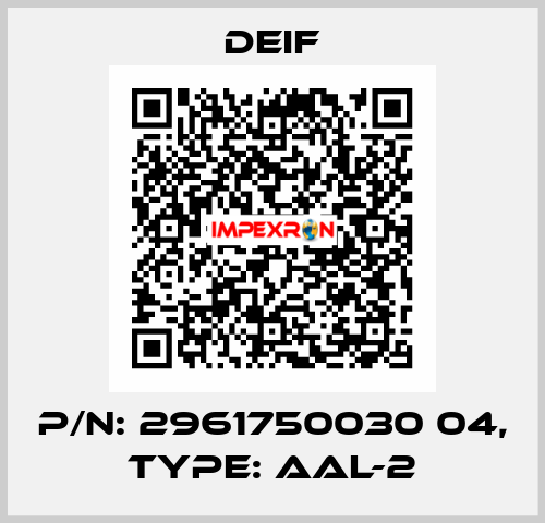 p/n: 2961750030 04, Type: AAL-2 Deif