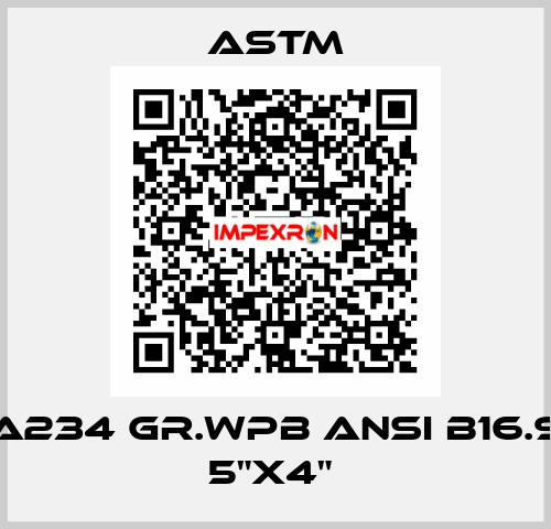 A234 GR.WPB ANSI B16.9 5"x4"  Astm