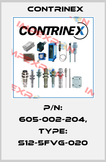 p/n: 605-002-204, Type: S12-5FVG-020 Contrinex