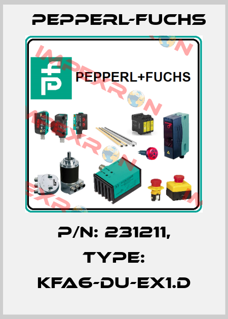 p/n: 231211, Type: KFA6-DU-EX1.D Pepperl-Fuchs