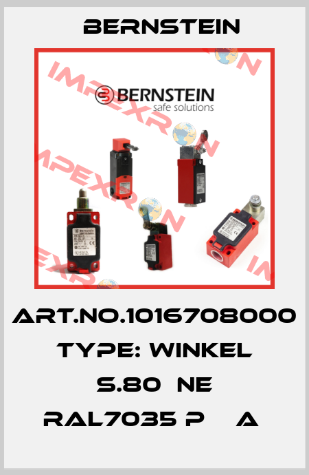 Art.No.1016708000 Type: WINKEL S.80  NE RAL7035 P    A  Bernstein