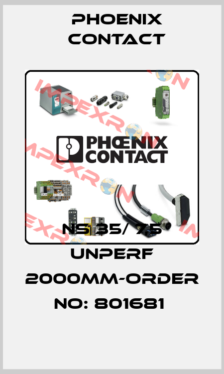 NS 35/ 7,5 UNPERF 2000MM-ORDER NO: 801681  Phoenix Contact