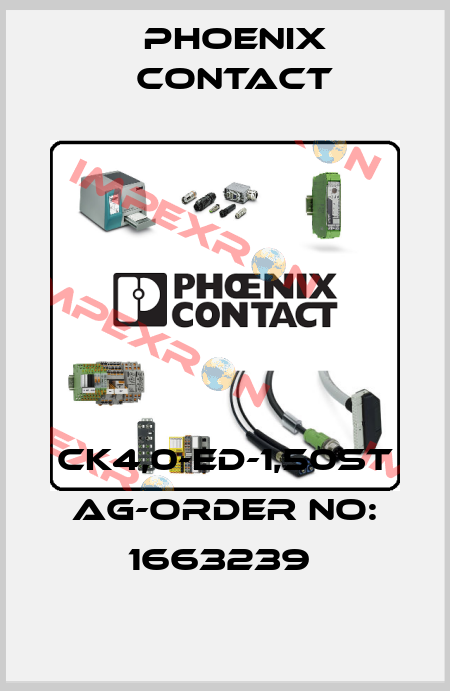 CK4,0-ED-1,50ST AG-ORDER NO: 1663239  Phoenix Contact