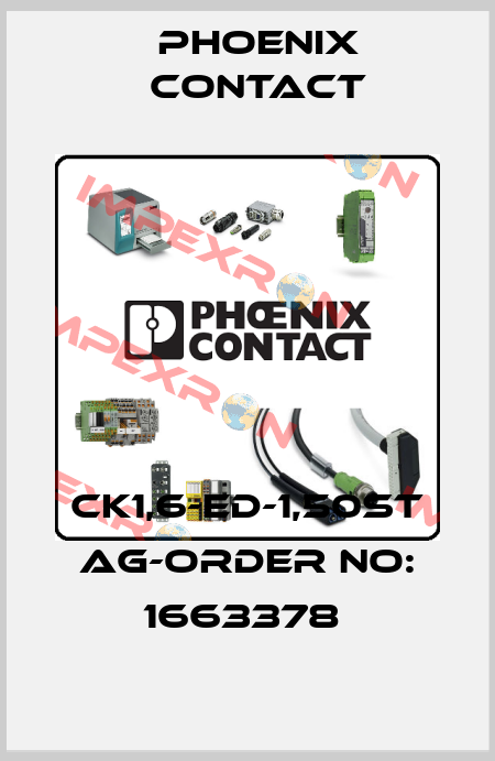 CK1,6-ED-1,50ST AG-ORDER NO: 1663378  Phoenix Contact