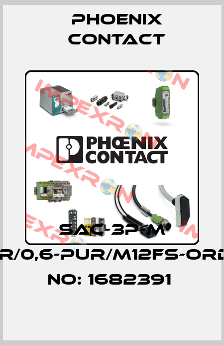 SAC-3P-M 8MR/0,6-PUR/M12FS-ORDER NO: 1682391  Phoenix Contact