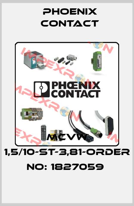 MCVW 1,5/10-ST-3,81-ORDER NO: 1827059  Phoenix Contact