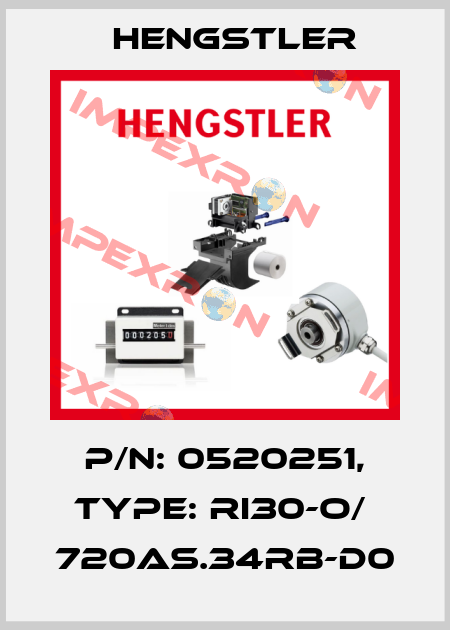 p/n: 0520251, Type: RI30-O/  720AS.34RB-D0 Hengstler