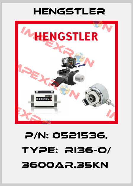 P/N: 0521536, Type:  RI36-O/ 3600AR.35KN  Hengstler