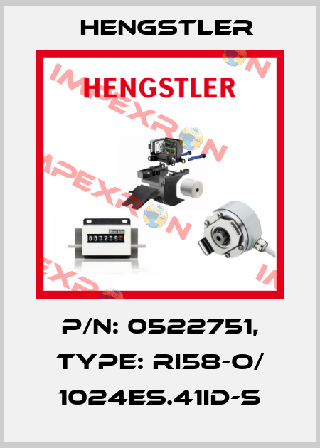 p/n: 0522751, Type: RI58-O/ 1024ES.41ID-S Hengstler