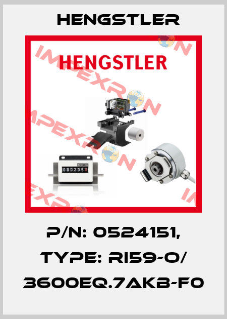 p/n: 0524151, Type: RI59-O/ 3600EQ.7AKB-F0 Hengstler