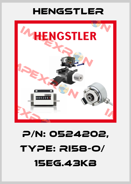 p/n: 0524202, Type: RI58-O/   15EG.43KB Hengstler