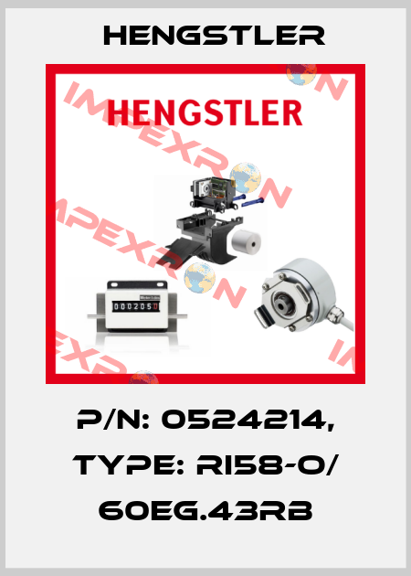 p/n: 0524214, Type: RI58-O/ 60EG.43RB Hengstler