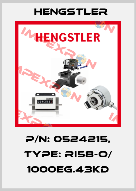 p/n: 0524215, Type: RI58-O/ 1000EG.43KD Hengstler