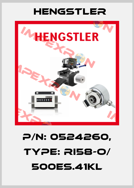 p/n: 0524260, Type: RI58-O/ 500ES.41KL Hengstler