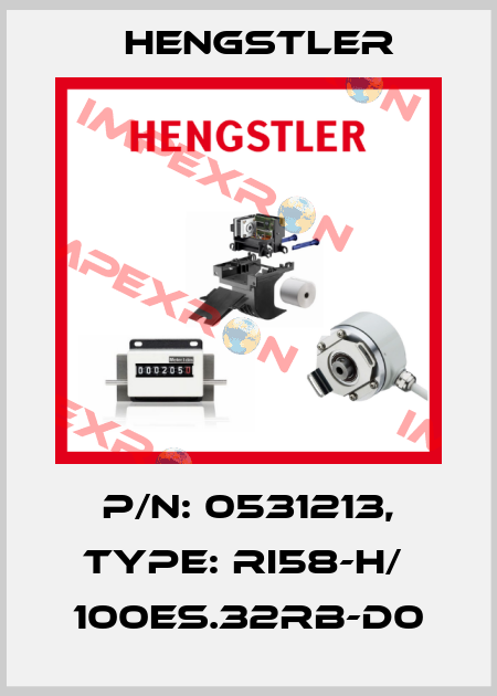 p/n: 0531213, Type: RI58-H/  100ES.32RB-D0 Hengstler
