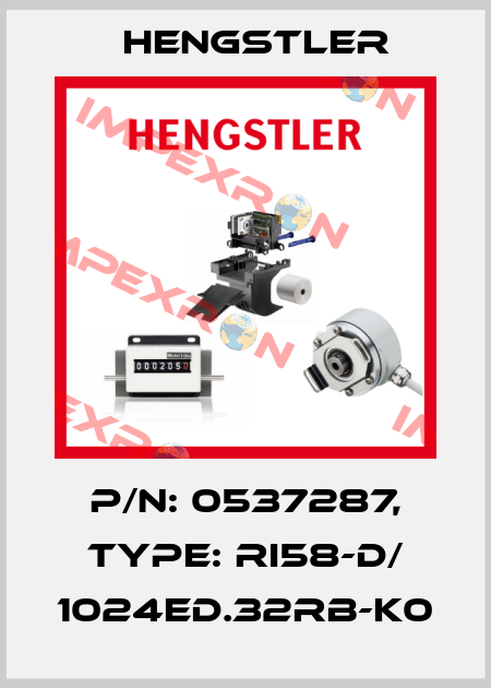 p/n: 0537287, Type: RI58-D/ 1024ED.32RB-K0 Hengstler