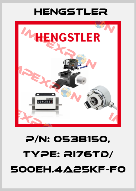 p/n: 0538150, Type: RI76TD/ 500EH.4A25KF-F0 Hengstler