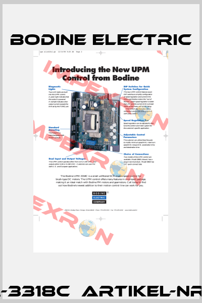 Typ: UPM-3318C  Artikel-Nr.: BE0866 BODINE ELECTRIC