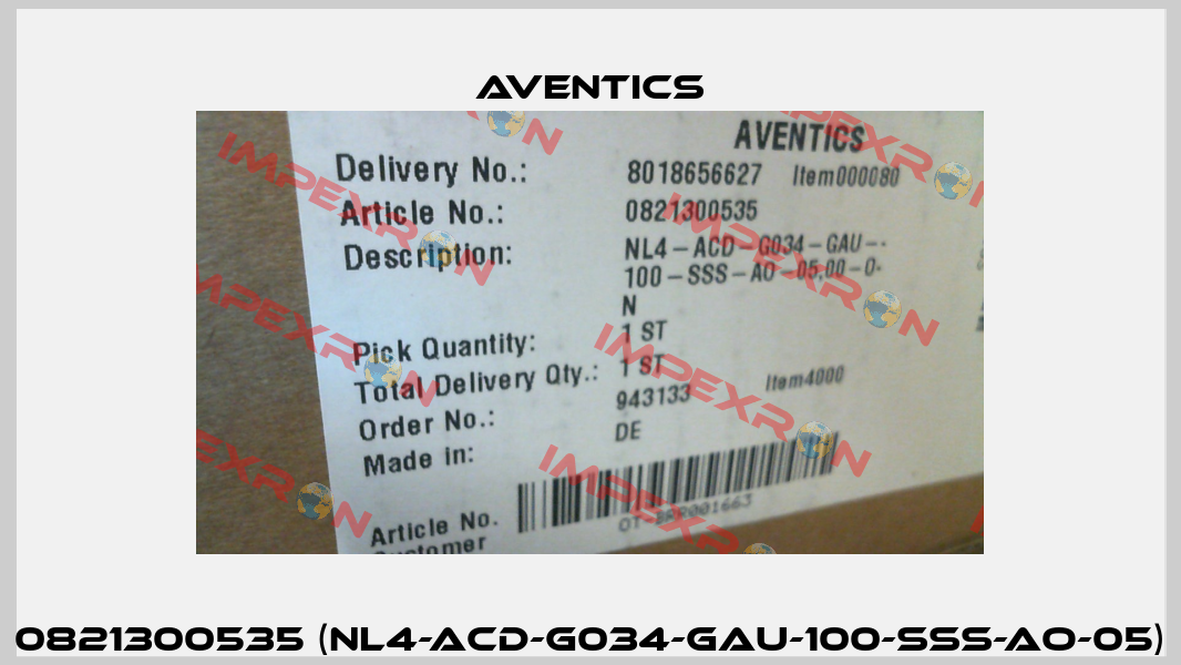 0821300535 (NL4-ACD-G034-GAU-100-SSS-AO-05) Aventics